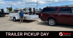 Visto's customer with vehicle and new Aluma trailer