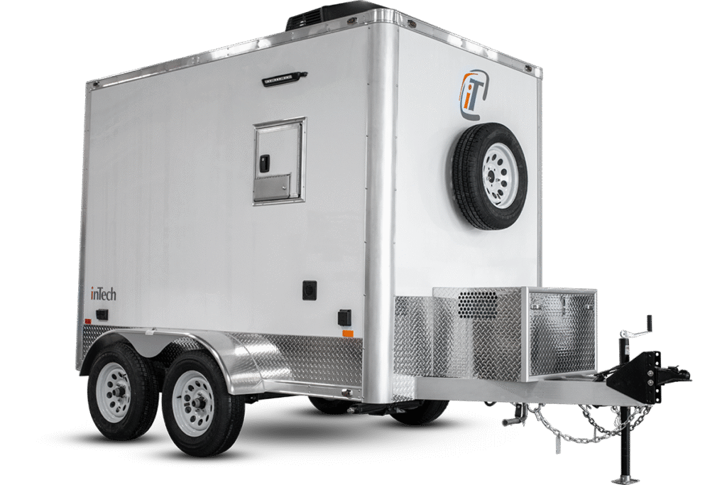inTech 6'x10' fiber splicing trailer front quarter curbside