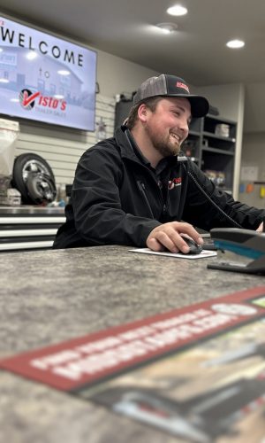 Parts Employee at counter at Visto's